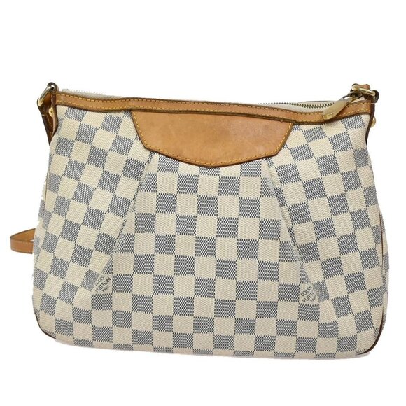 LOUIS VUITTON Siracusa PM Shoulder Bag Damier Azur Leather White N41113 12AA089 - Picture 3 of 15